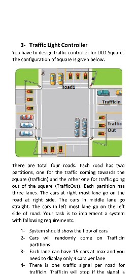 are total four roads. Each road has two partitions, one for the