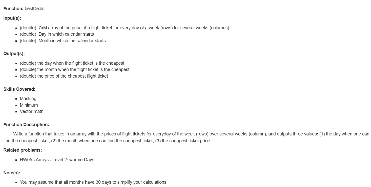 MATLAB LANGUAGE, and plz DON'T USE LOOP(iteration like if, while, for) Function: