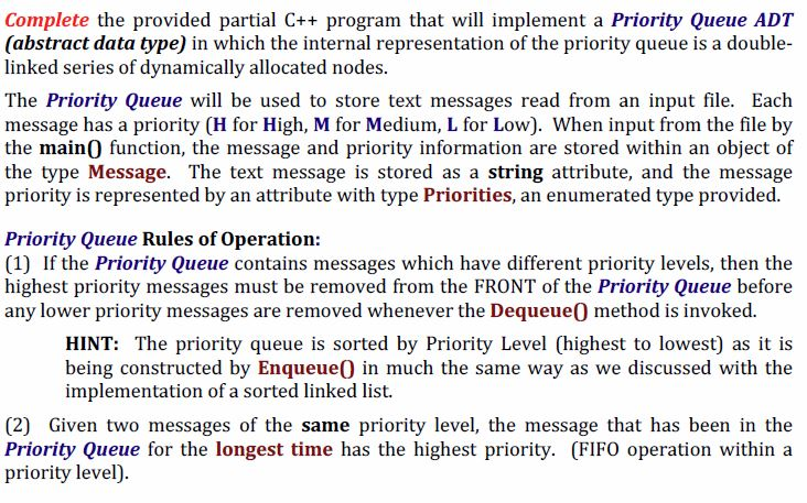  I've provided my message.cpp and priorityq.cpp file below. Please don't start
