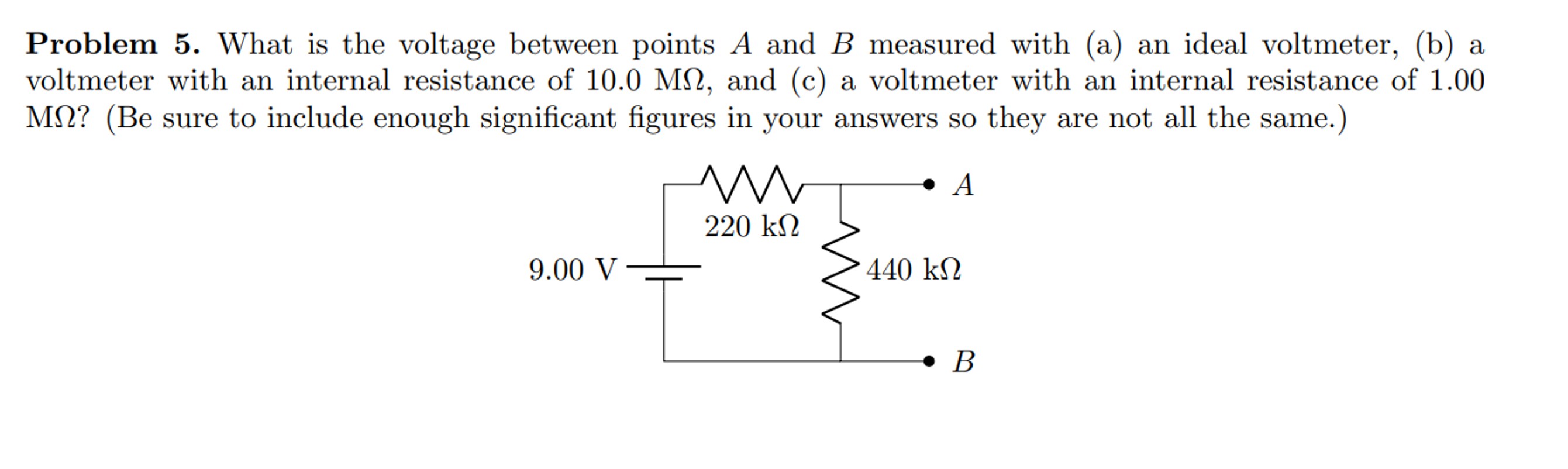 Problem 5. What is the voltage between points A and B