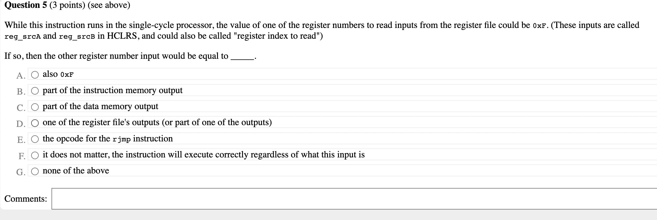 While this instruction runs in the single-cycle processor, the value of