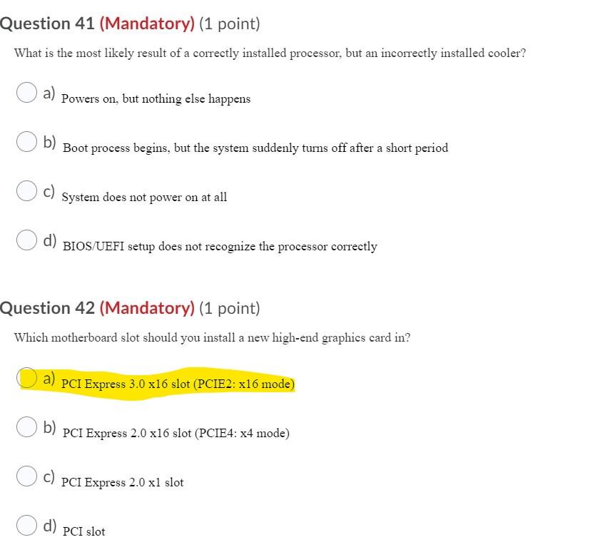 point) Which statement is NOT true regarding Coffee Lake chipsets? a) The
