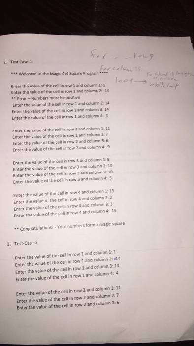 Due Date: 4/26/2017 (beginning of class) 1. A magic square is a