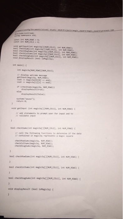 of rows equals the number of columns All entries must be positive