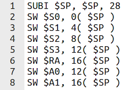 to MIPS assembly. Assuming variables a,b,c,d are stored in SAVED registers, which