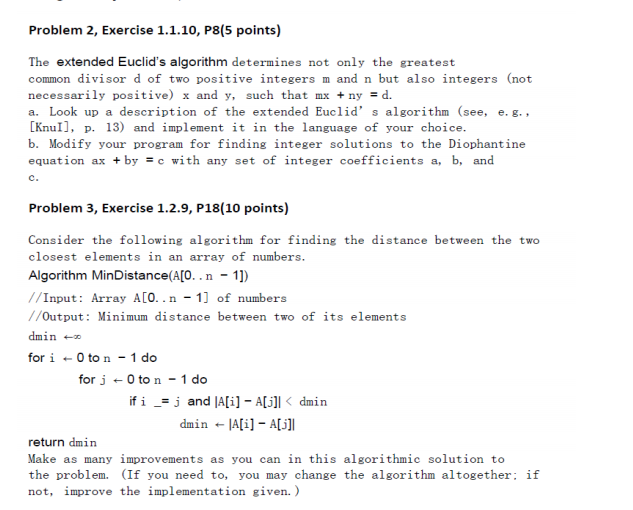 Please help me The extended Euclid's algorithm determines not only the greatest
