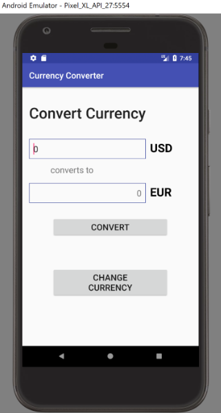 Write an app using two activities: one activity performs a currency conversion