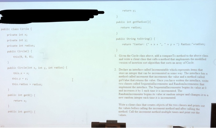  Java return y public int getRadiusO public class Circle return radius