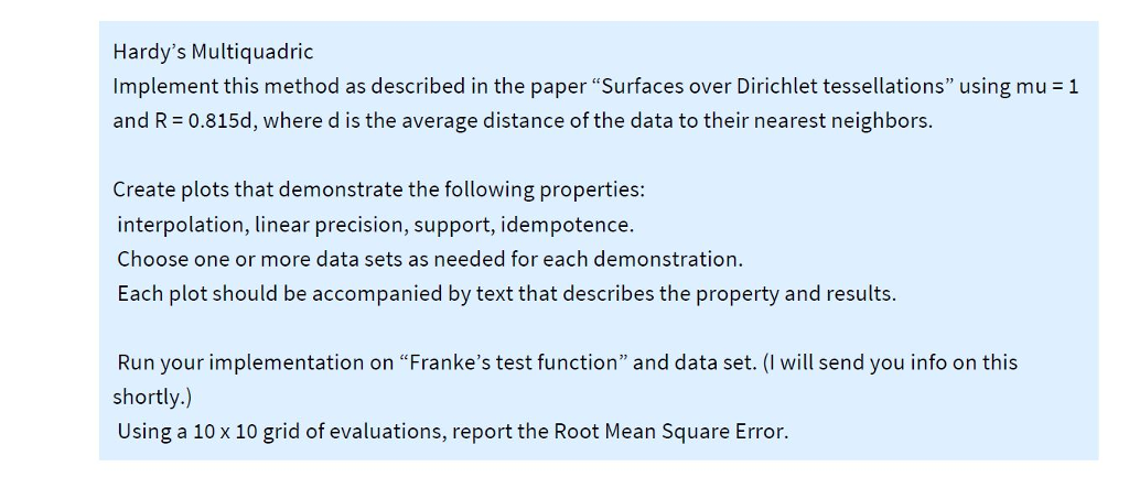  Franke's test function code and data set is following: Need help!!