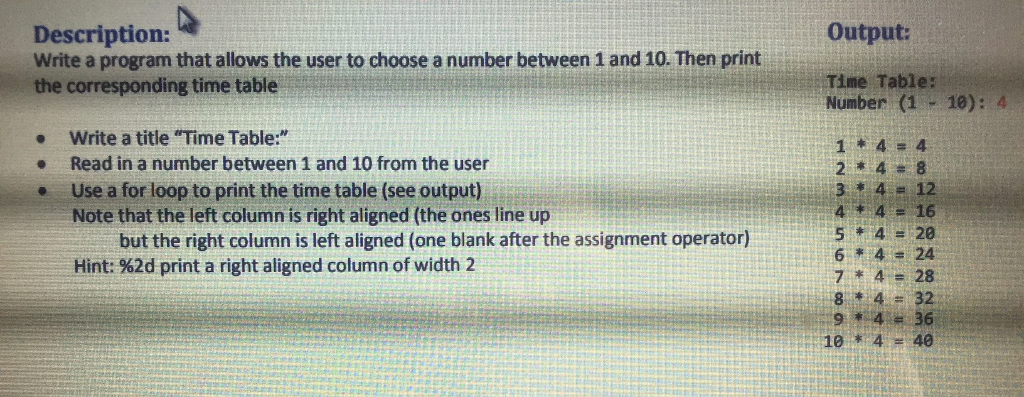  What is the Code in Java? Output: Description: Write a program
