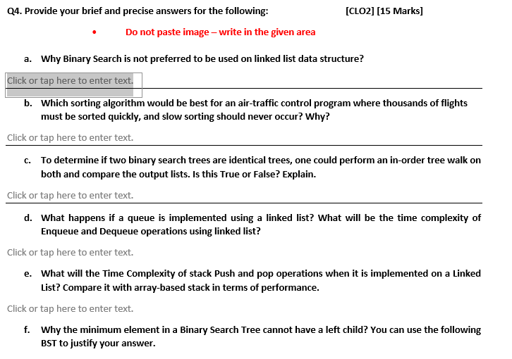  do it in python data structure asap [CLO2] [15 Marks] Q4.