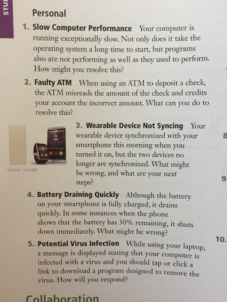 I need help with these 5 questions. Slow Computer Performance Your computer