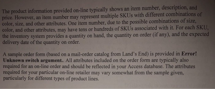 tables, i.e., customer, order, orderline, product. For each table, you need to