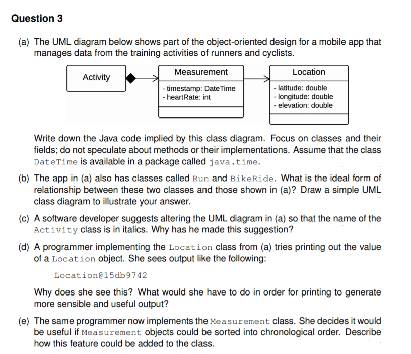 Java programming question (Object oriented programming) Answer FULL question properly for thumbs
