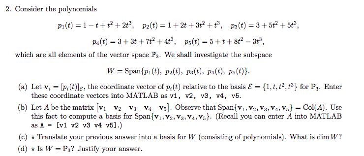 MATLAB *This is my matlab homework from Linear algebra course. Please provide