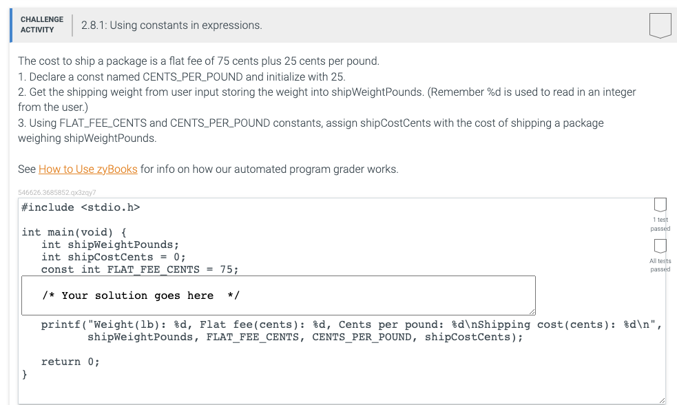  Answer the solutions please. The cost to ship a package is
