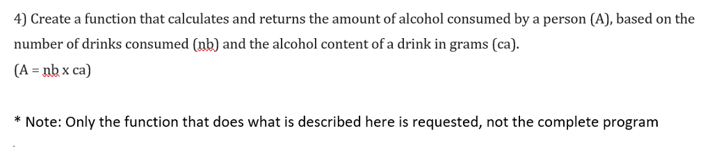 that calculates and returns the level of alcohol concentration in the blood