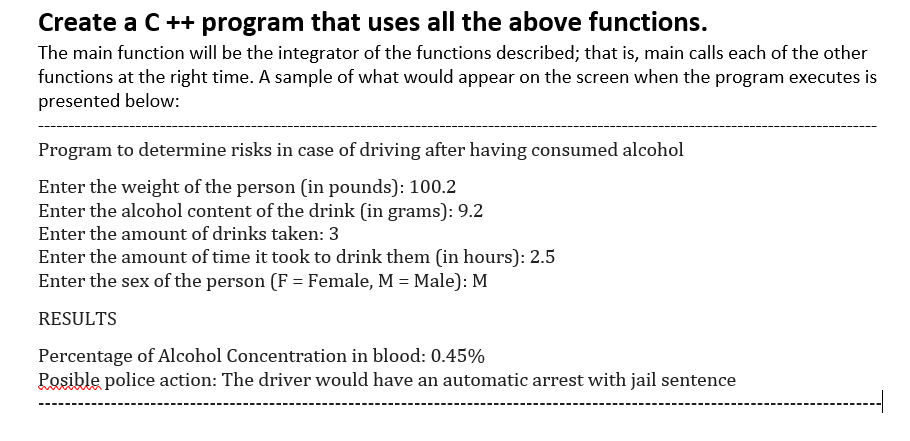 be used: BAC= 0.0 15. t+ 0.0165 where: A-alcohol consumed (in grams)