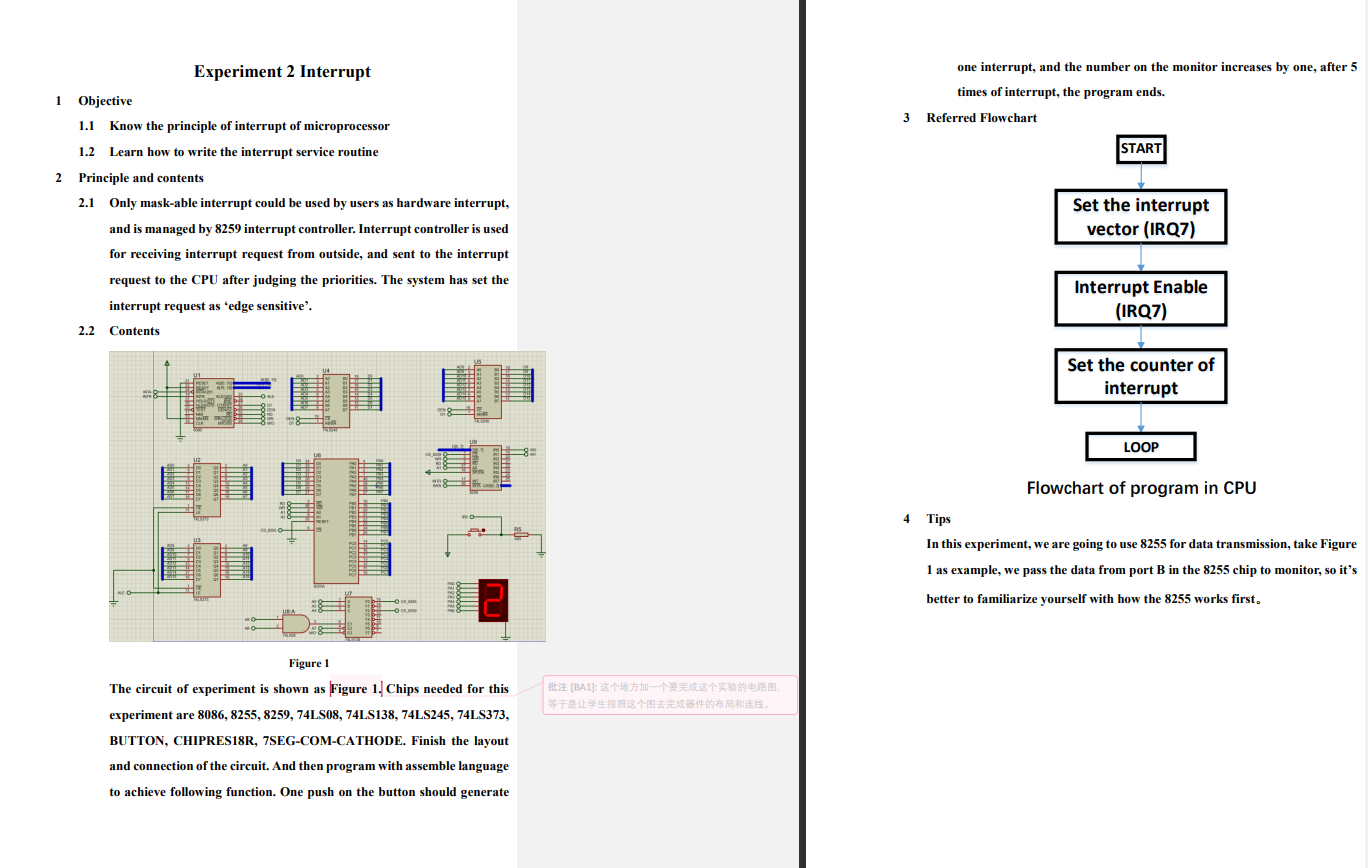 in proteus program one interrupt, and the number on the monitor increases