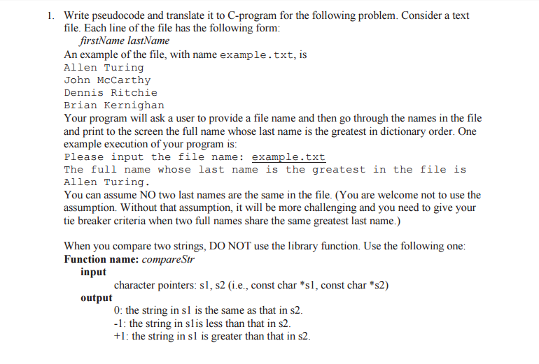 Correct answer will receive a thumbs up. This is in C-language. Write