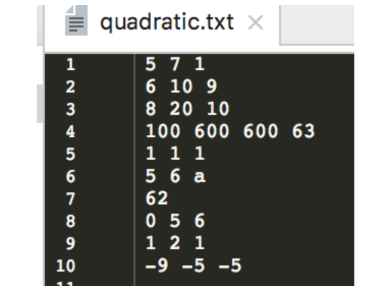 0; r2 = 0; d = (b ** 2) - (4 *