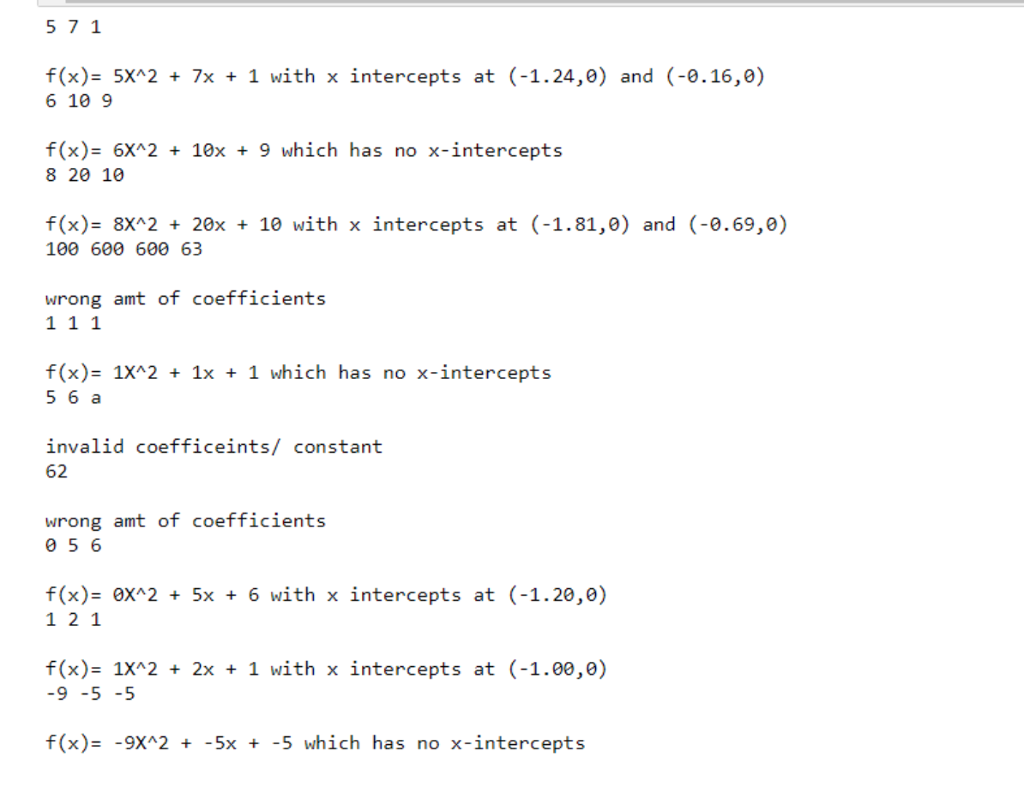 a * c) if a == 0: print ("f(x)= " + para1[0]