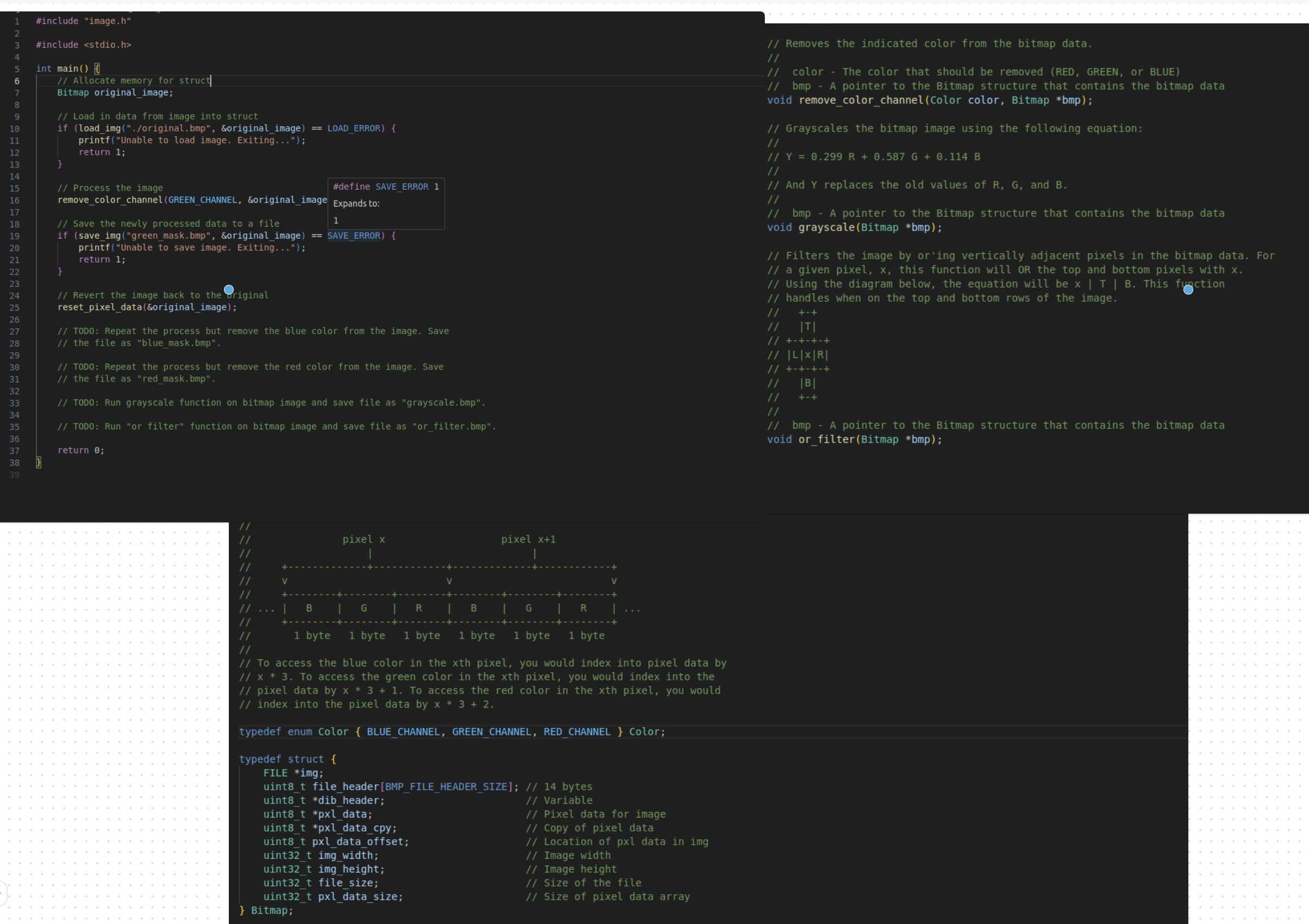  Please help with the three functions to perform the commented tasks