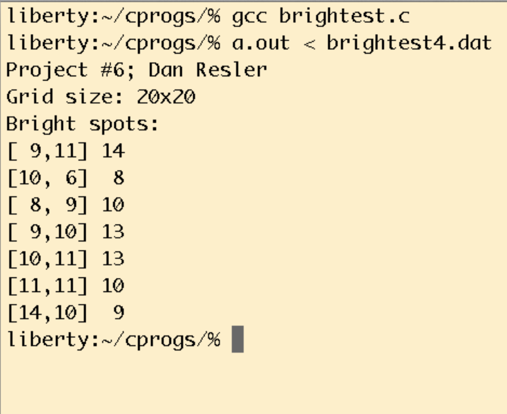Overview Write a C program that detects and reports on areas of