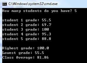 JAVA Write a program that calculates the class average. The program will