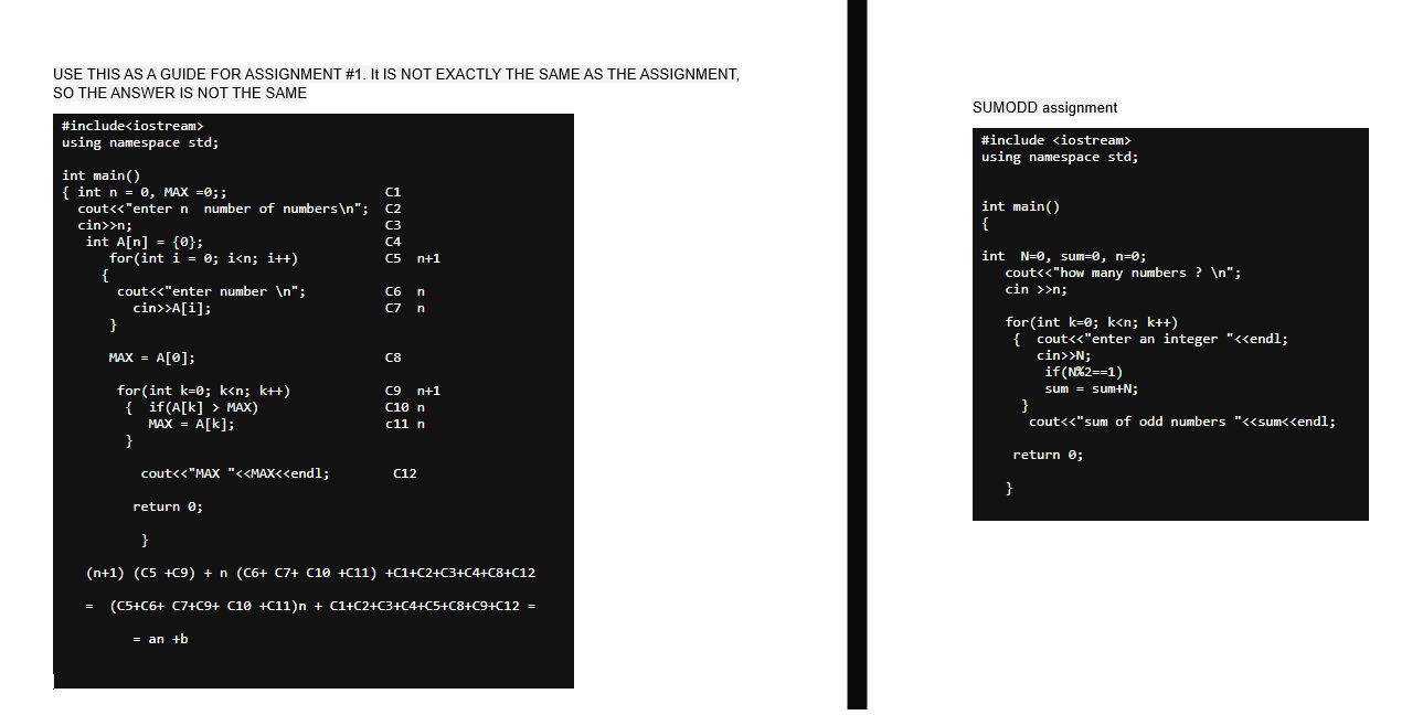  Write the complete running time function for the attached program SUMODD