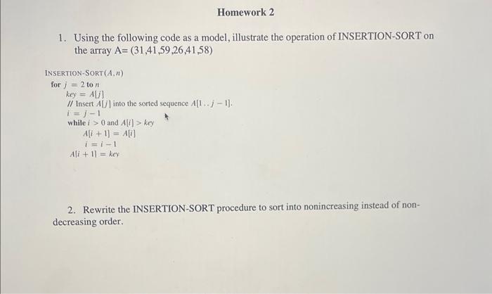  1. Using the following code as a model, illustrate the operation