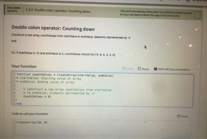  Can anyone please help cod this problem in matlab ACrWVE 2.3.3: