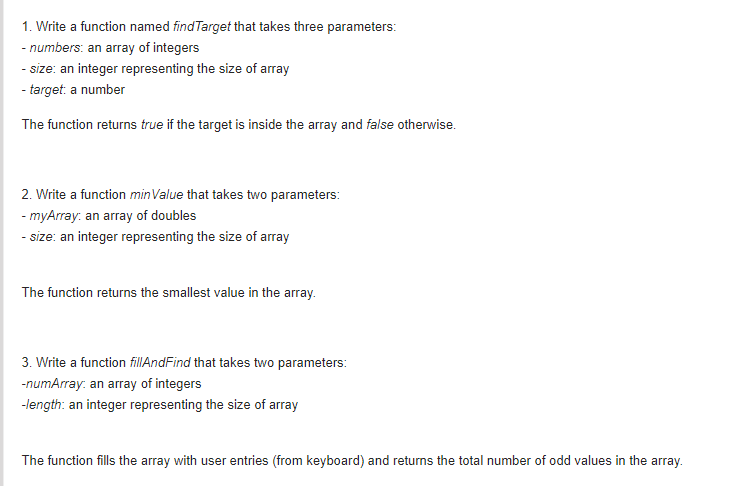  c++ Place all functions below in one program 1. Write a