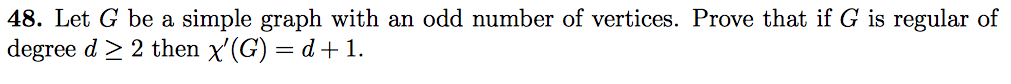 Let G be a simple graph with an odd number of