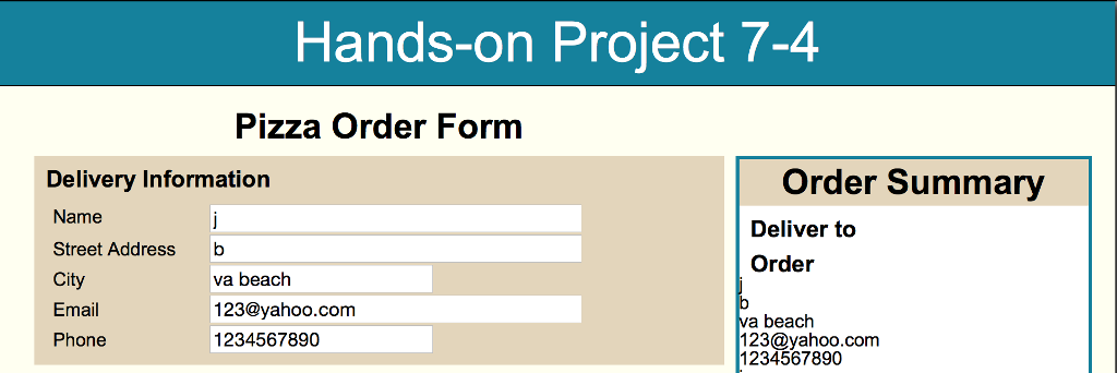  I'm working on Hands-On Project 7-4 for the JavaScript Web Warrior