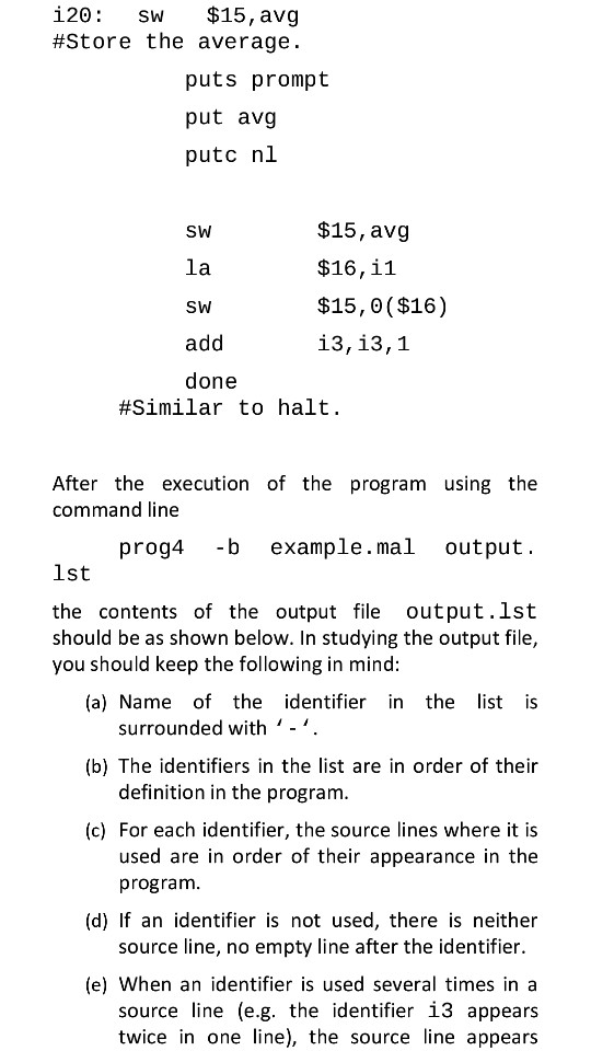 labels of the MAL program used for the flow control or both