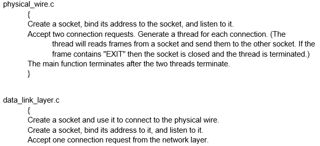This assignment will simulate the layered structure of the computer networks. We