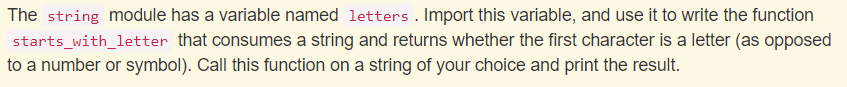  The string module has a variable named letters . Import this