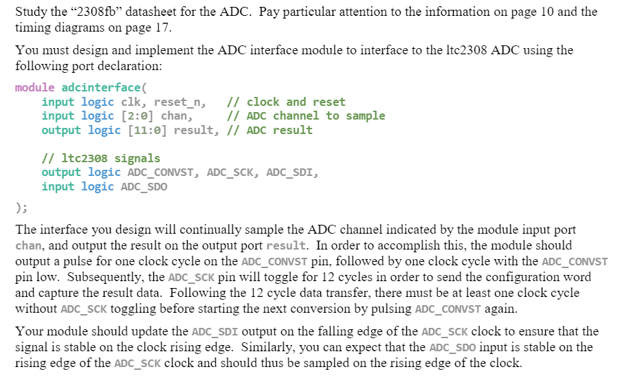 10 and 17 from datasheet and testbench module you need to test