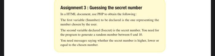 this question is about web design Assignment 3: Guessing the secret number