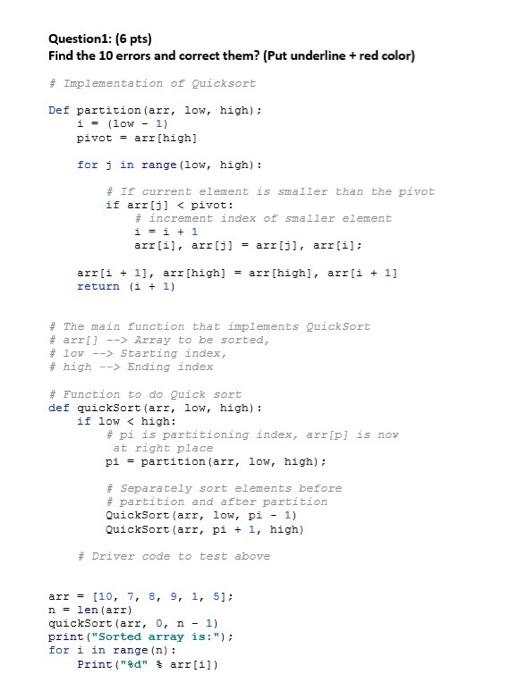  please help as fast as u can Question1: (6 pts) Find