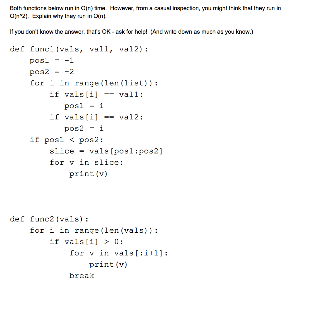 of each individual line of code in big-Oh notation. This time, though,
