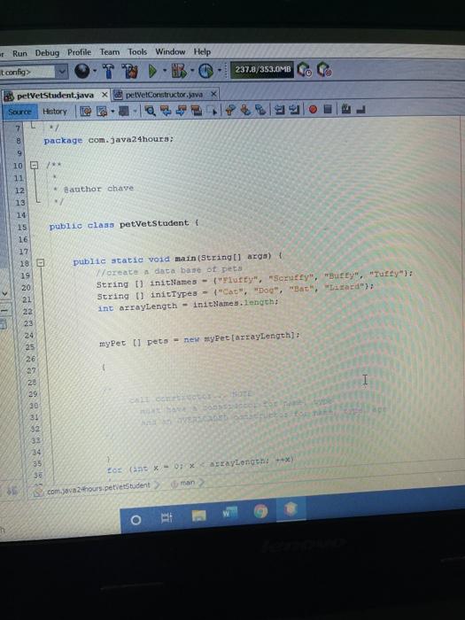  i am working on constructors in java and I can't seem