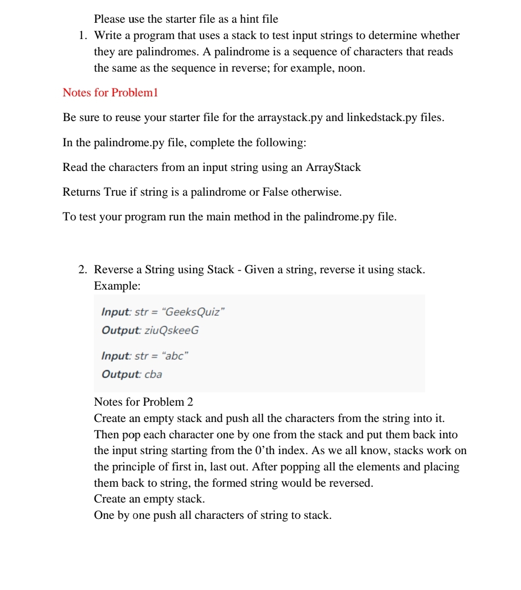  Please use the starter file as a hint file Write a