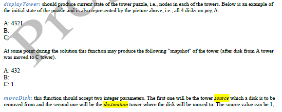 Towers of Hanoi puzzle. Your solution will involve designing two classes one