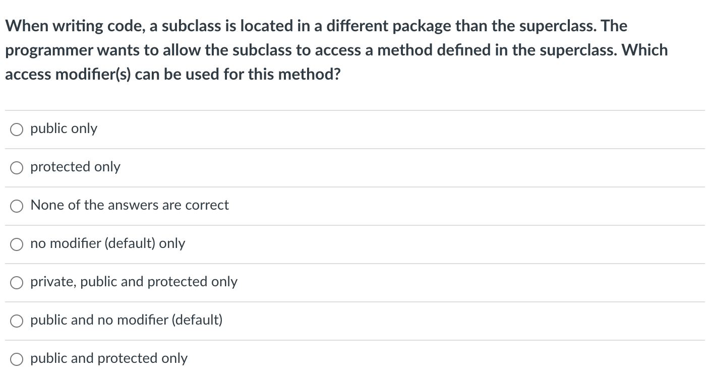 protected A();} When programming in Java, you will get a compile error