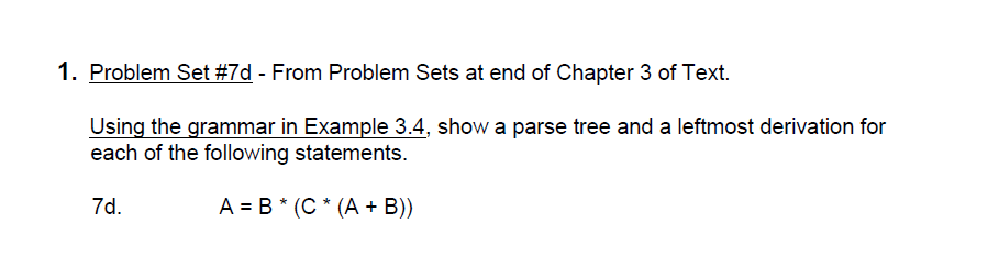  1. Problem Set #7d - From Problem Sets at end of