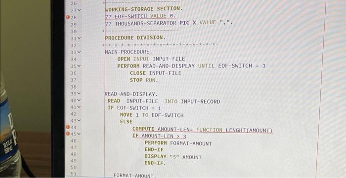DIVISION. CONFIGURATION SECTION. INPUT-OUTPUT SECTION. FILE-CONTROL. SELECT INPUT-FILE ASSIGN "C: |path|to| inputumericV,