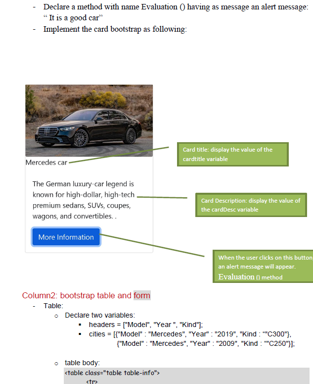 must include Bootstrap. The five components are: - The default "app" component.