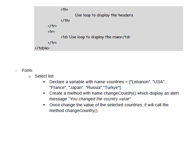 - Component called "Header" - Component called "Navigation" Component called "footer" Another